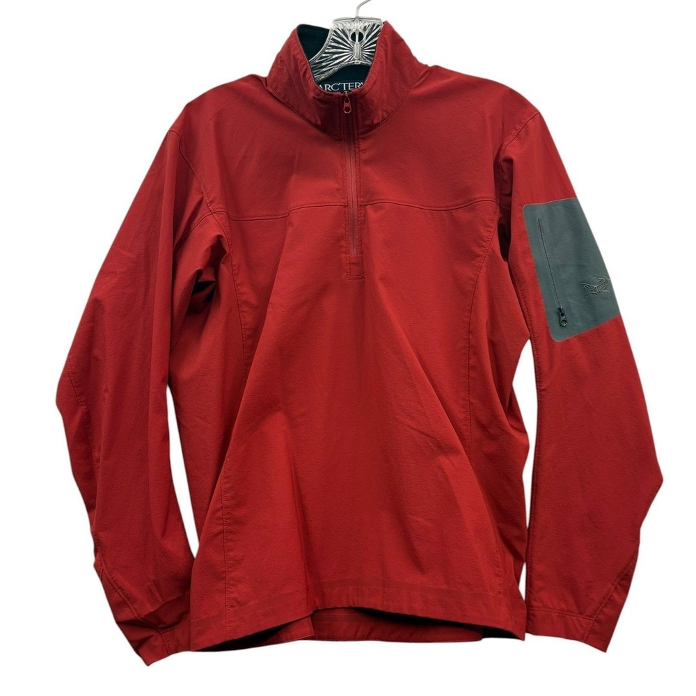 Arcteryx Red Softshell Quarter Zip Pullover Jacket Hiking Outdoor Technical